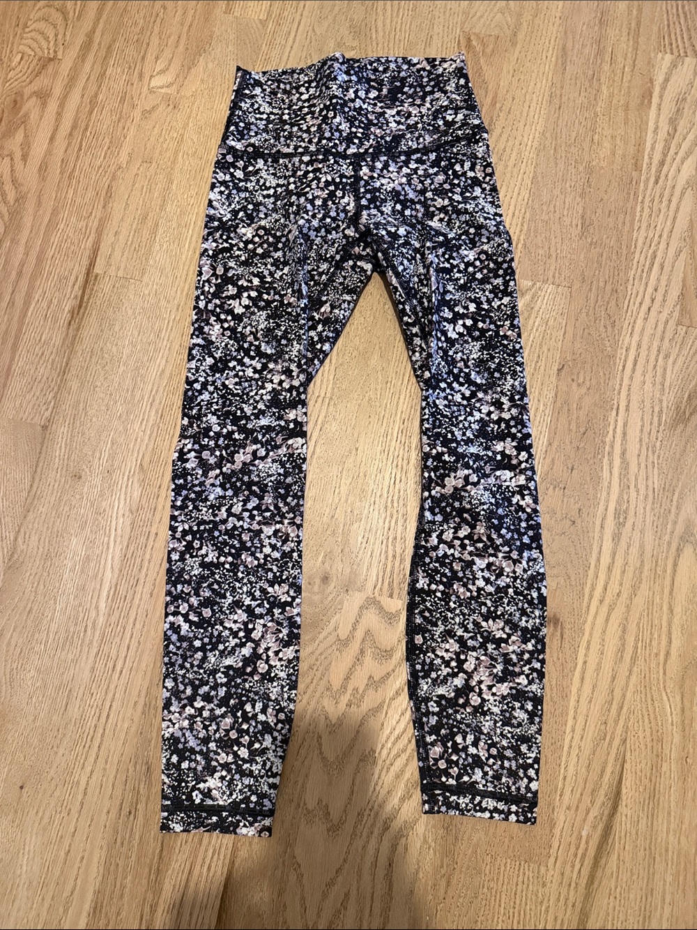 lululemon athletica Black Floral Print Leggings